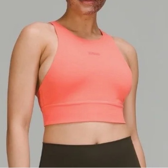 Lululemon Wunder high neck longline sports bra size 8 coral medium support - Picture 3 of 6